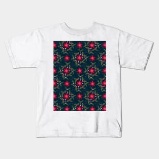 Poinsettia floral pattern Kids T-Shirt